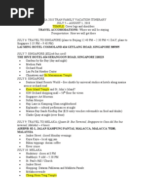 ASIA ITINERARY