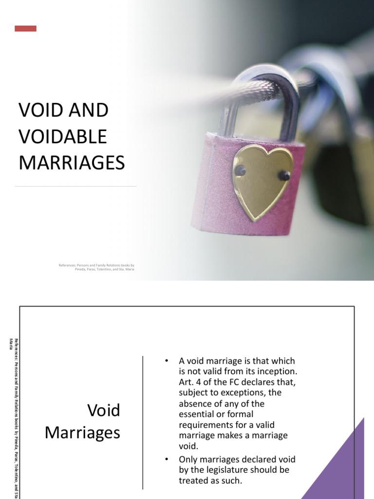 Understanding Void and Voidable Marriages | PDF | Annulment | Marriage