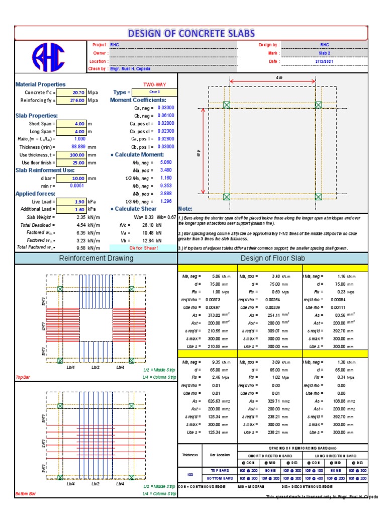Design of Two-Way Slab | PDF | Architectural Elements | Building Materials