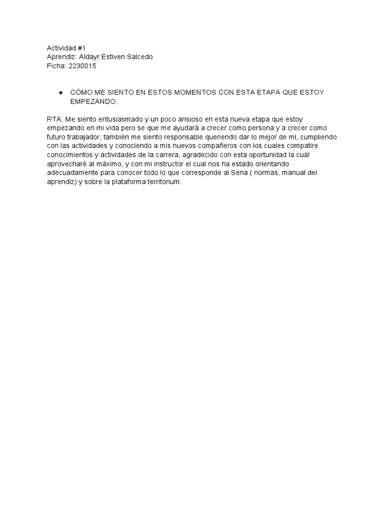 Actividad 1 | PDF | Crecimiento personal y profesional