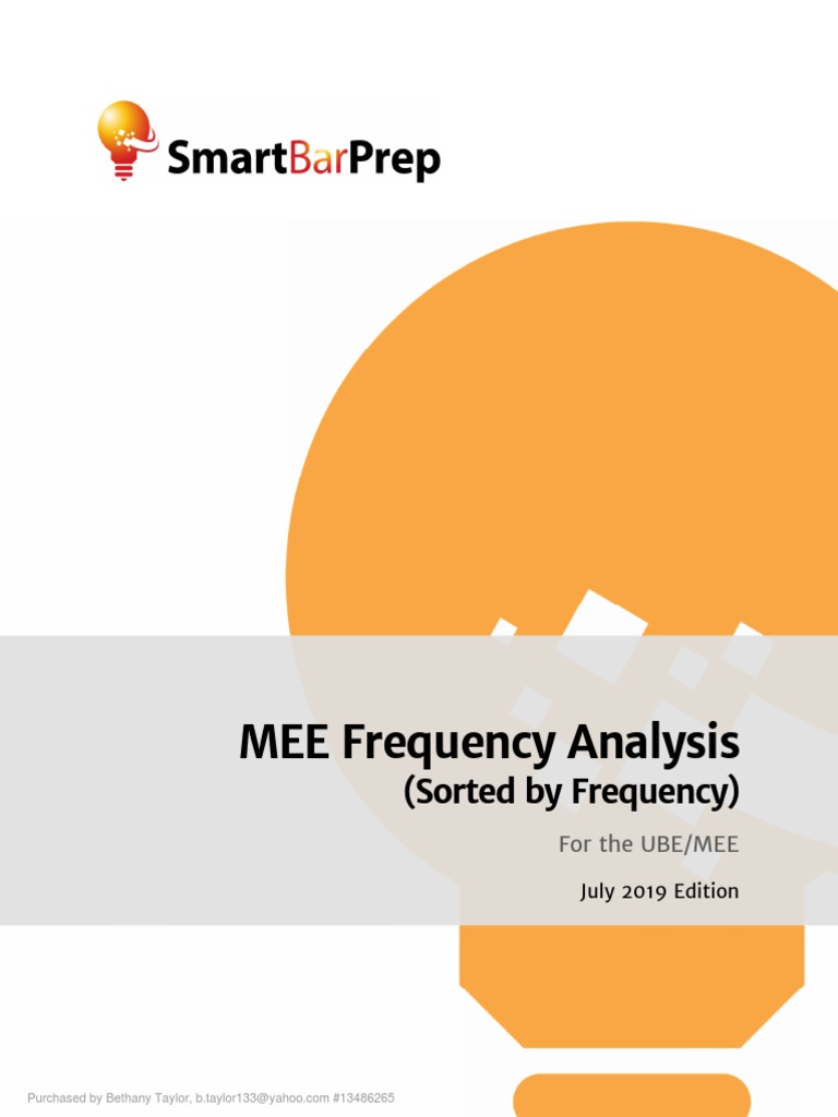 MEE Frequency Chart July 2019 PDF Law Of Agency Tort