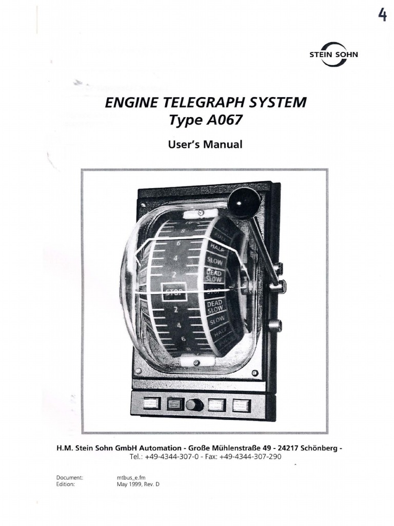 2.5-4 Engine Telegraph System - User Manual | PDF | Technology ...