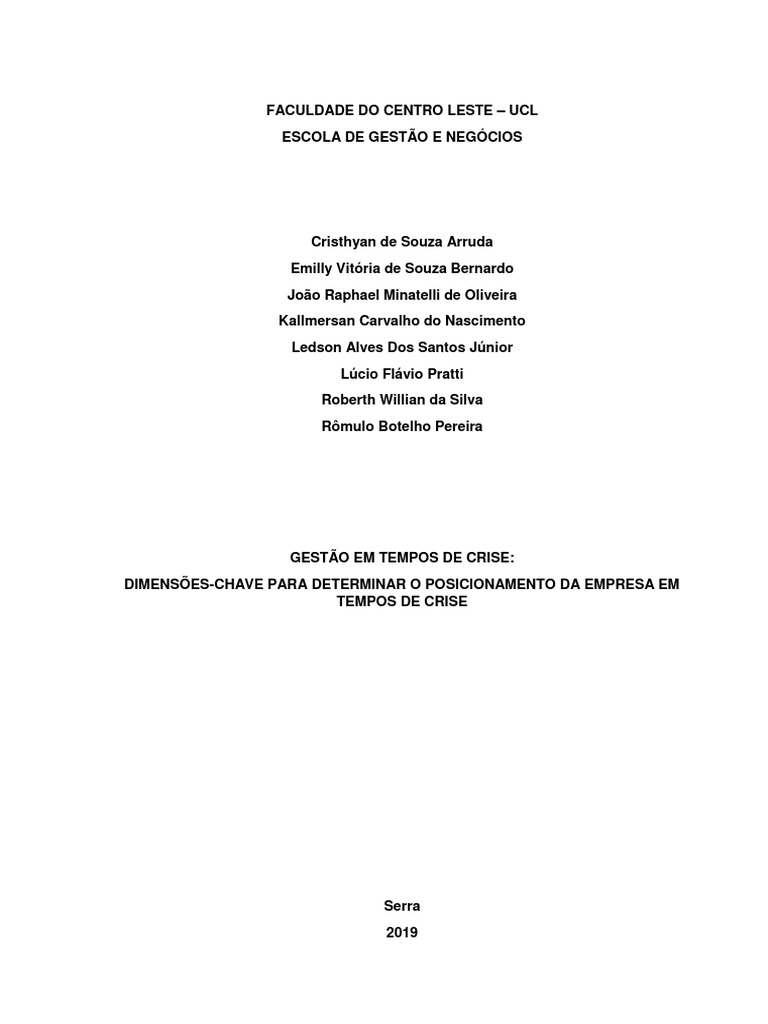 Gestão em Tempos de Crise - Texto | PDF | Negócios
