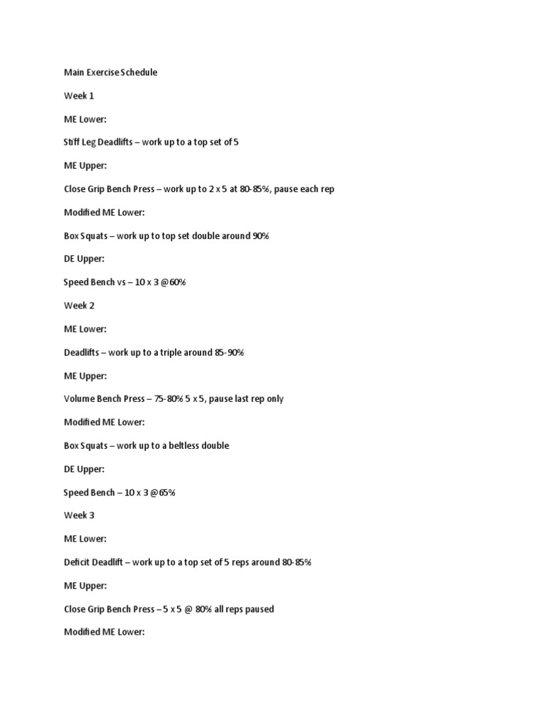 Conjugate Training Program Schedule | PDF | Games Of Physical Skill ...