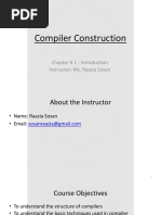 Compiler Construction: Chapter # 1 - Introduction Instructor: Ms. Raazia Sosan