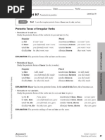 Preterite Irregular Verbs Classwork