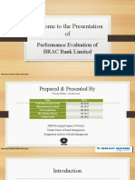 Welcome To The Presentation Of: Performance Evaluation of BRAC Bank Limited