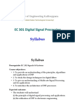 EC 301 Digital Signal Processing: Syllabus