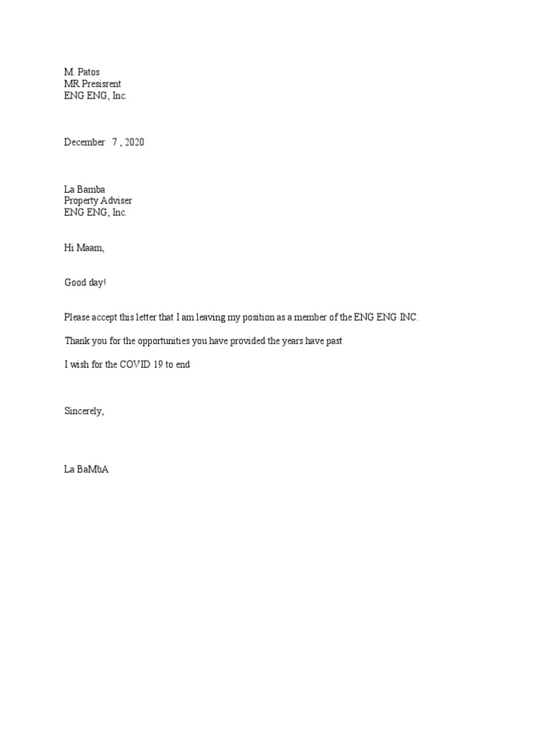 Resignation | PDF