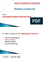 TOP 100 MCQ ON History of Jammu and Kashmir: For JKSSB Accounts Assistant Exam