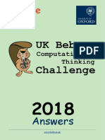 Uk Bebras 2018 - Answers