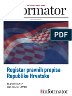 Registar Pravnih Propisa - 31. Prosinac 2019