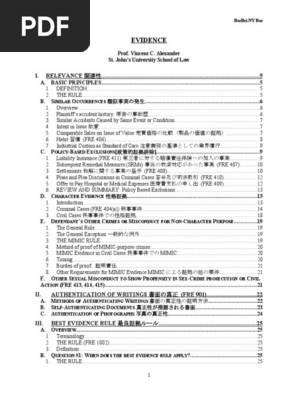 Finalevidence Pdf Relevance Law Federal Rules Of Evidence