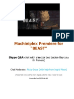 Machinima Film BEAST: Chat With Director