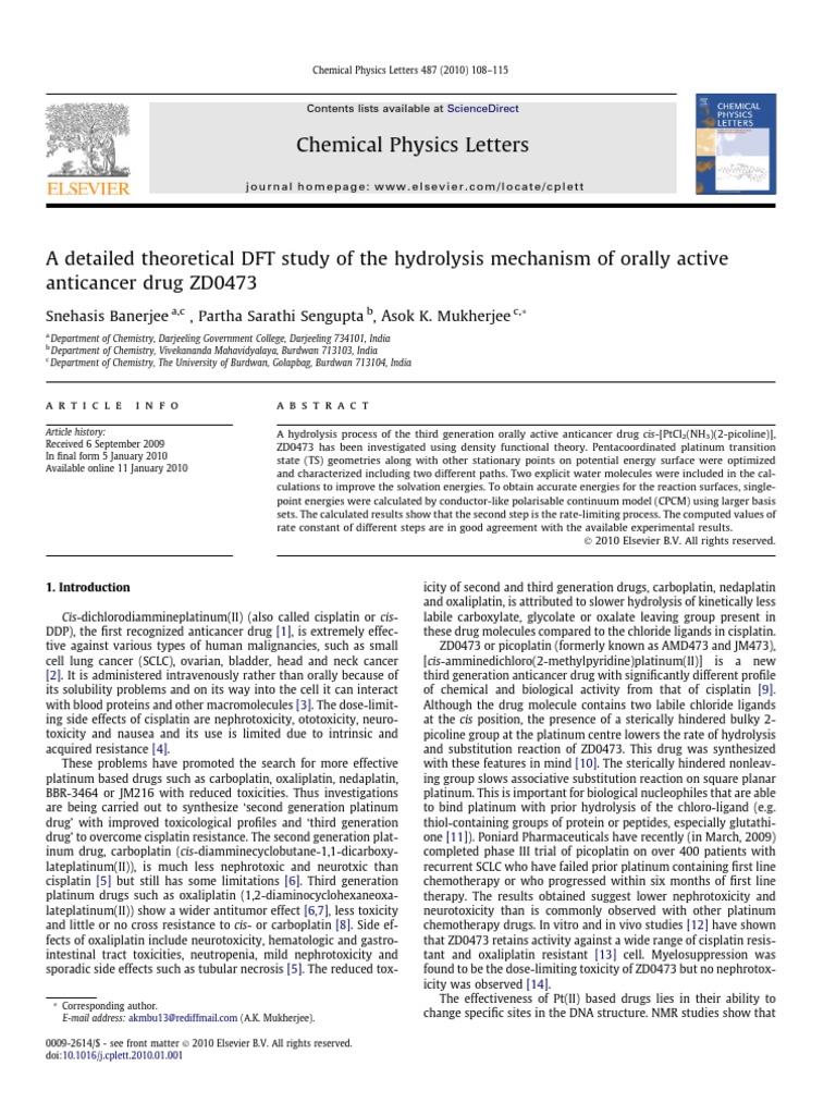 A Detailed Theoretical DFT Study of The Hydrolysis Mechanism of Orally ...