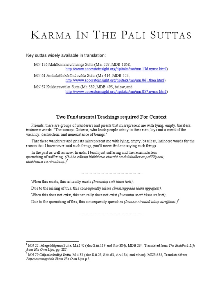 Kamma | PDF | Noble Eightfold Path | Karma