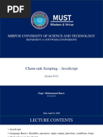 Mirpur University of Science and Technology: Deparment Software Engineering