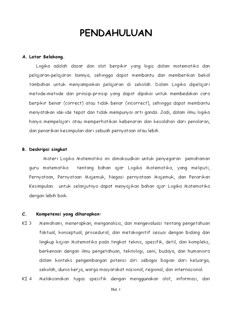 Contoh Soal Logika Matematika Kelas 11 | PDF | Metode & Bahan Ajar
