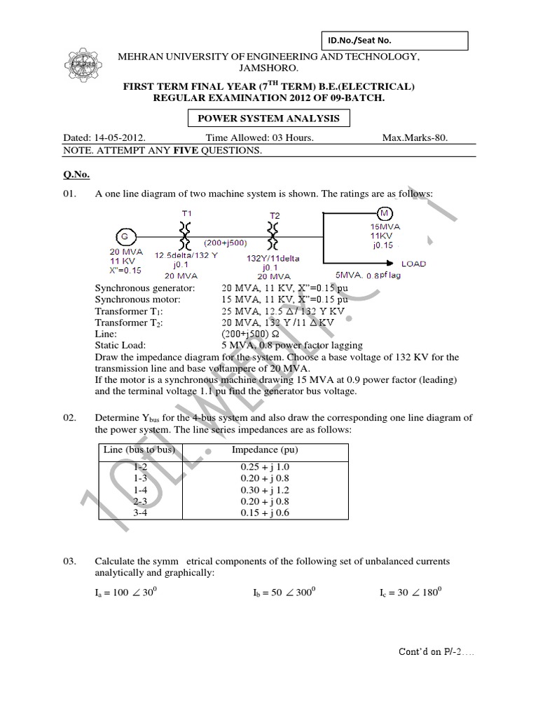 14-05 Power System Analysis (EL) | PDF | Electric Power Transmission ...