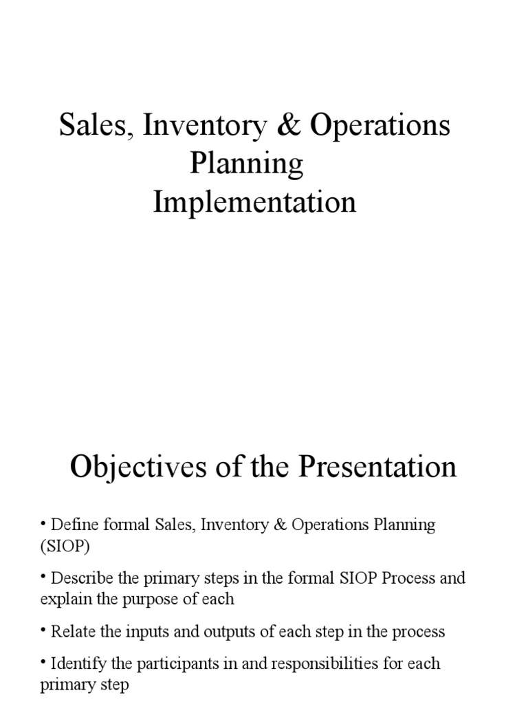 SIOP Process Steps and Objectives | PDF