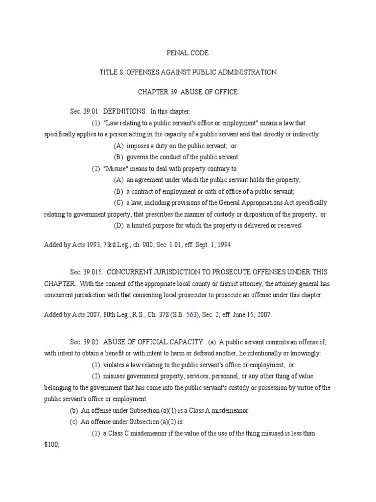 Penal Code | PDF | Felony | Crime & Violence