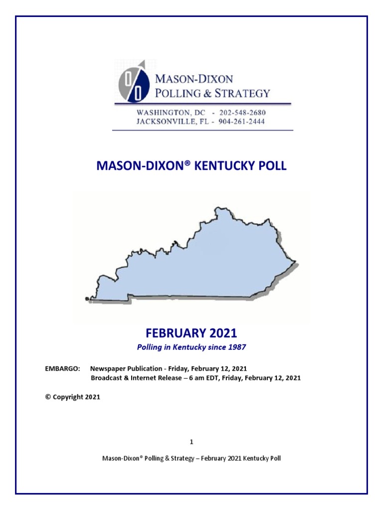MasonDixon® Kentucky Poll Polling in Kentucky Since 1987 PDF