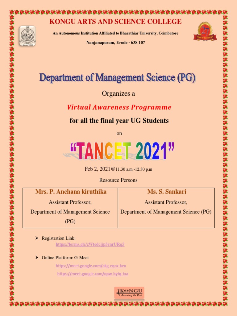 Virtual Awareness Program for UG Students | PDF