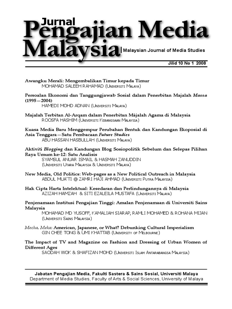 Pengajian Media Malaysia: Jurnal  PDF  Postcolonialism  Malaysia