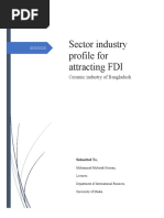 Sector Industry Profile For Attracting FDI: Ceramic Industry of Bangladesh