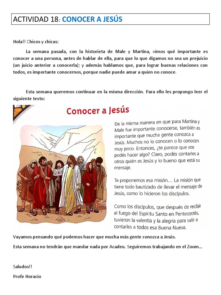 Actividad 18 Conocer A Jesus Pdf