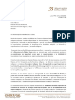 Carta MIDAGRI-Dirección de La Mujer Rural