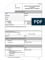 Application For Defermernt of Study (International Student)