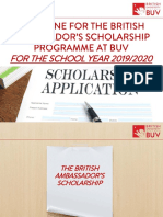 BUV The British Ambassador Scholarship Guidance 2020