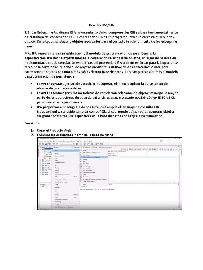 Guía Práctica de JPA y EJB | PDF | Diseño de software | Edad de información
