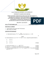 DKUT Calculus IV Exam Questions on Partial Derivatives, Integrals & Vector Calculus