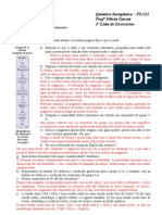 Química Inorgânica - Lista de Exercícios sobre elementos dos grupos II-A e propriedades