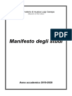 Manifesto Degli Studi 2019-2020