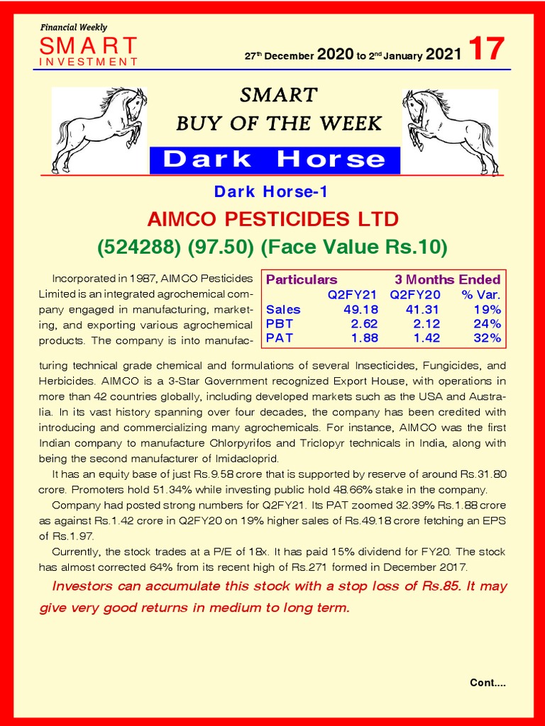 Dark Horse & Investment Ideas From Smart Investment.. PDF