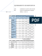 Ficha de Requerimiento de Repuestos