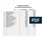 List Harga Koperasi