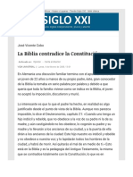 La Biblia contradice la Constitución