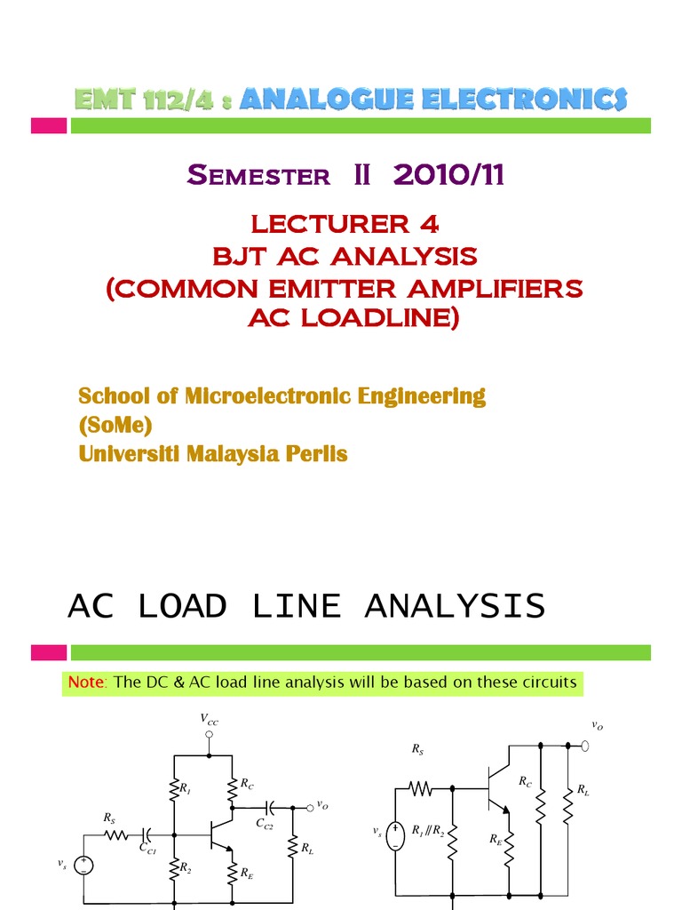 Common Emitter AC Analysis Guide | PDF | Amplifier | Electrical Circuits