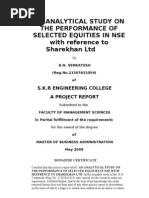AN ANALYTICAL STUDY ON THE PERFORMANCE OF SELECTED EQUITIES IN NSE