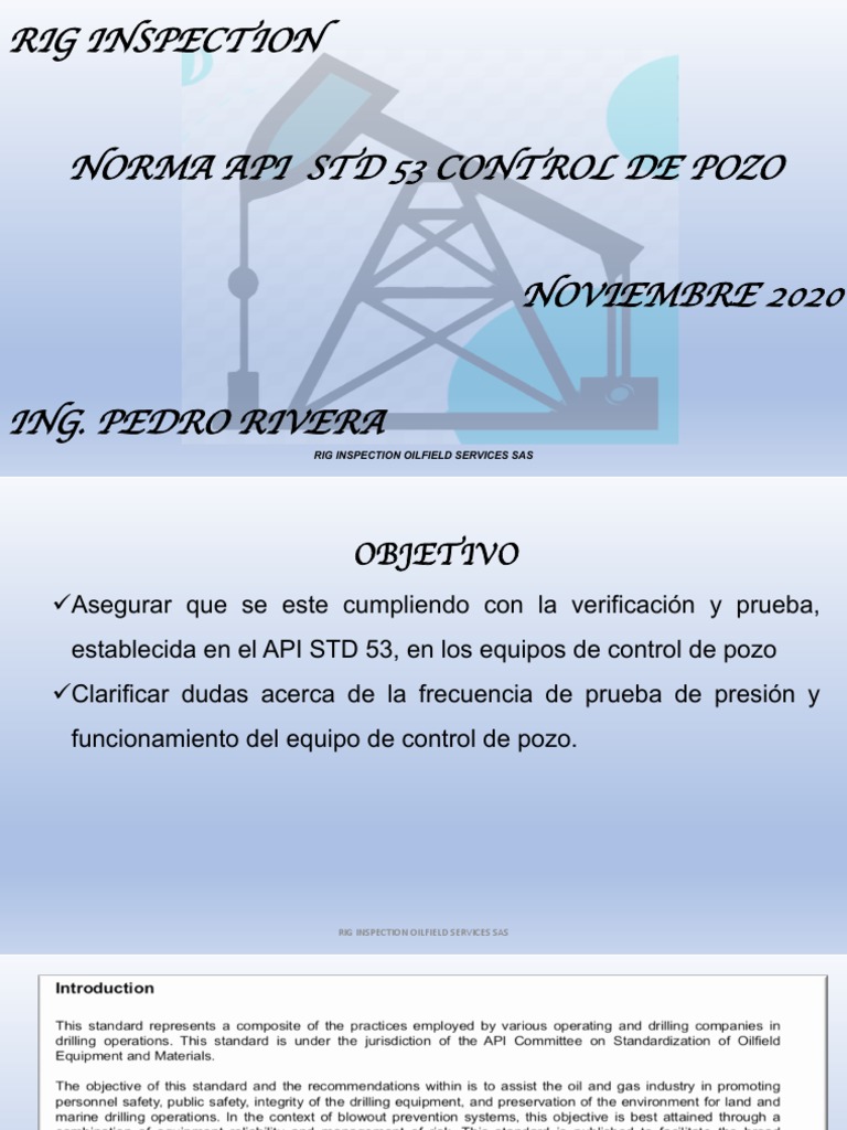 Inspección de Rigs según API STD 53 | PDF | Ingeniería de confiabilidad ...