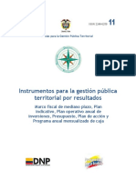 Instrumentos Gestión Resultados Financiera Territorial Por Resultados DNP