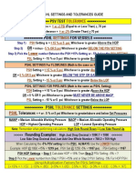 Pressure Settings & Tolerances Cheat Sheet