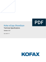 Kofax Ecopy Sharescan: Technical Specifications