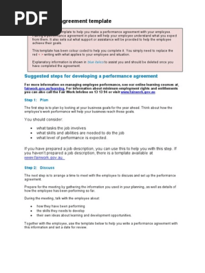 Performance Agreement Template