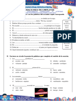 03 Oraciones Incompletas Tercero de Primaria