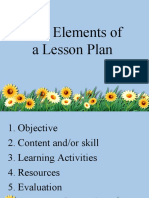 The Elements of A Lesson Plan